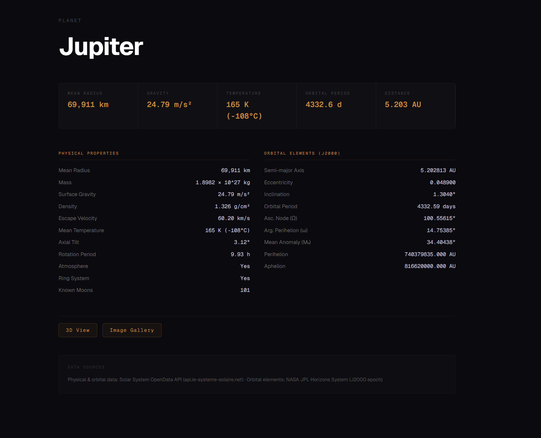 OurSystem info panel